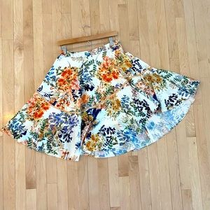 Antropologie Ranna Gill silk floral skirt